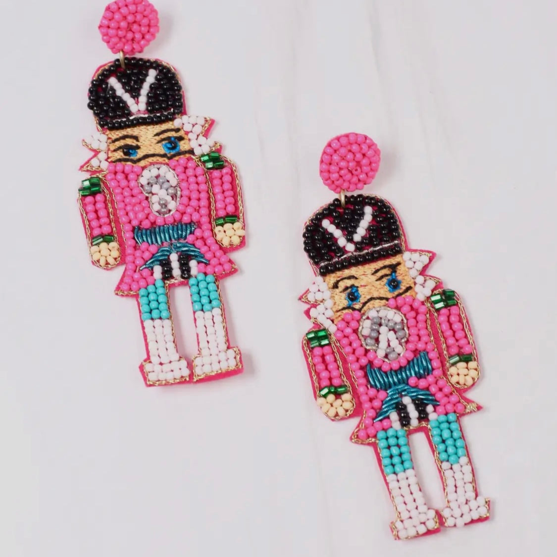 Pink Nutcracker Earrings