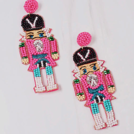 Pink Nutcracker Earrings