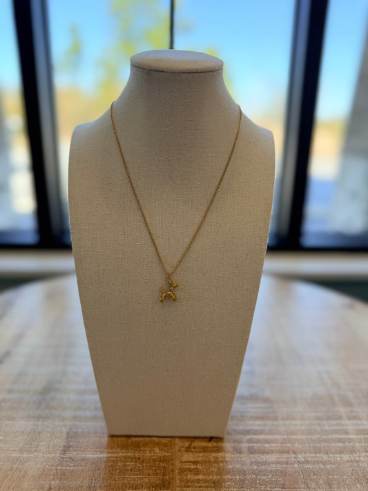 18 Kt Gold Plated Balloon Dog Necklace