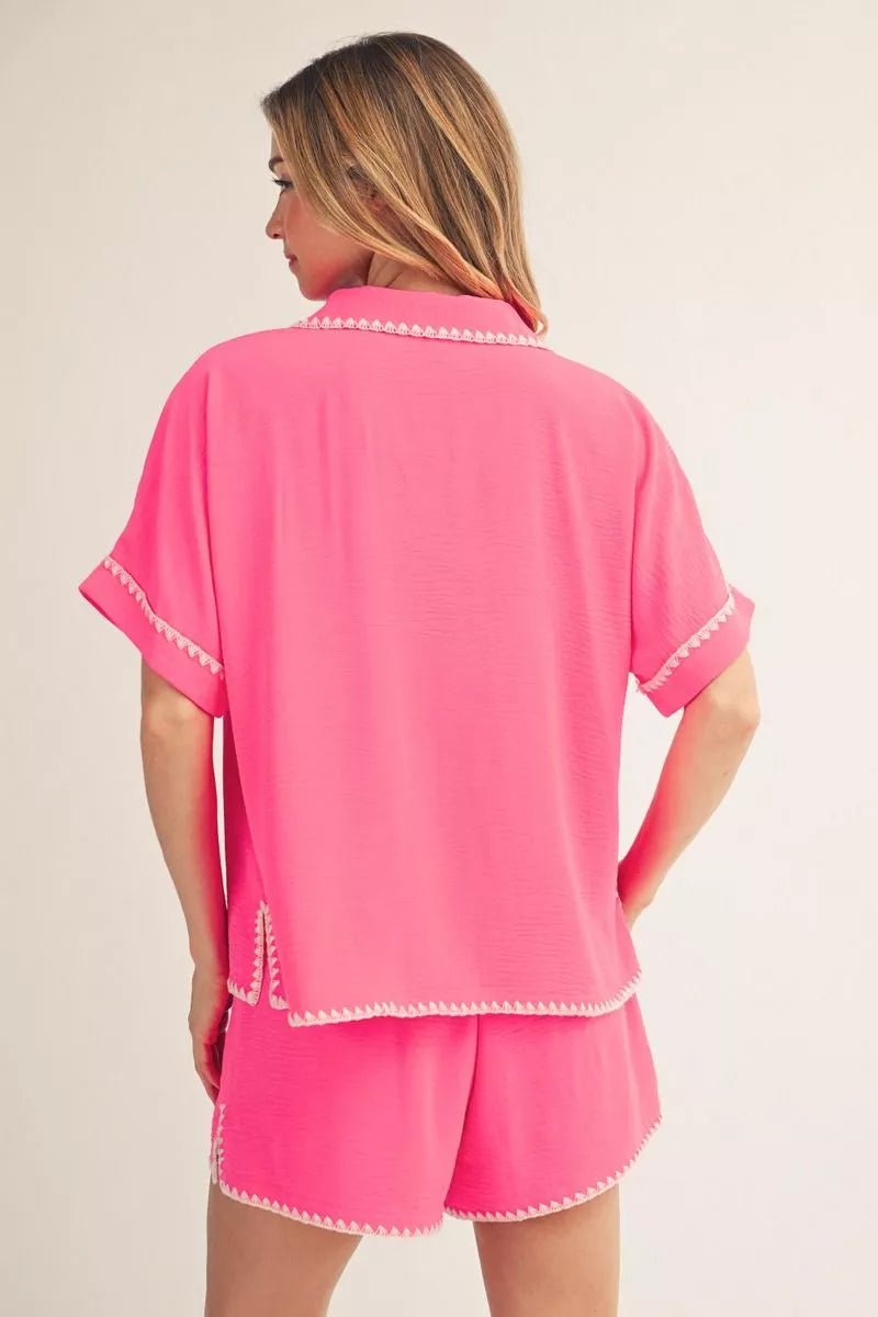 HOT PINK SHORTS SET