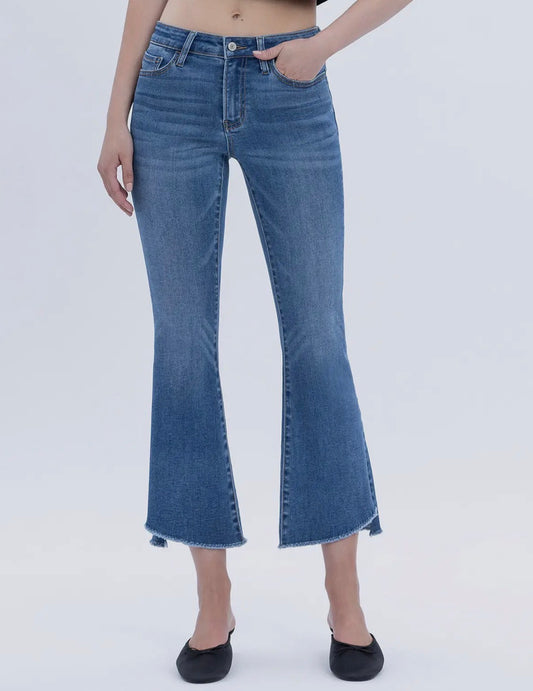Denim Crop Flare Jeans