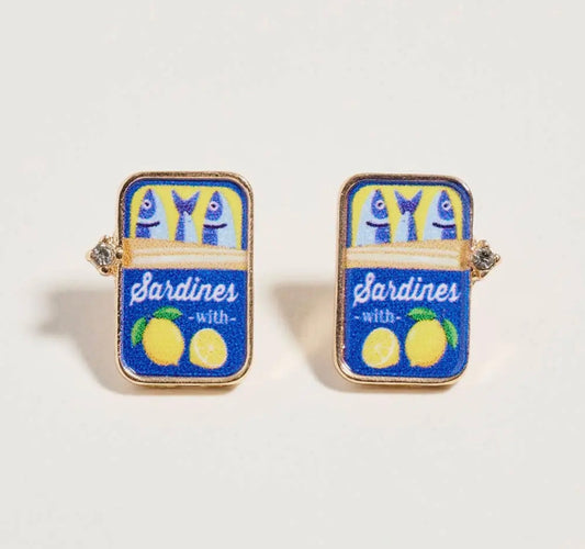 Sardine Can Stud Earrings
