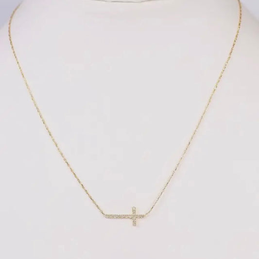 Side Cross Necklace