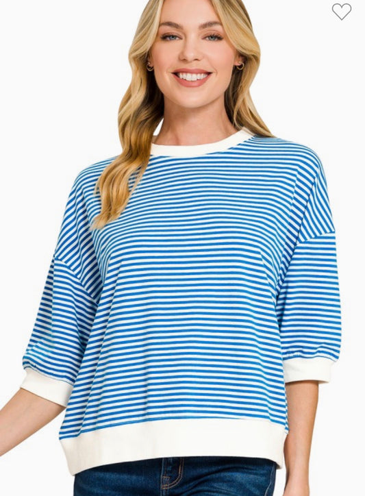 Blue Striped Top