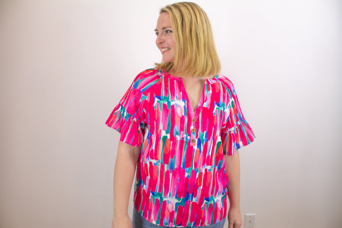 Bright Brushstroke Top