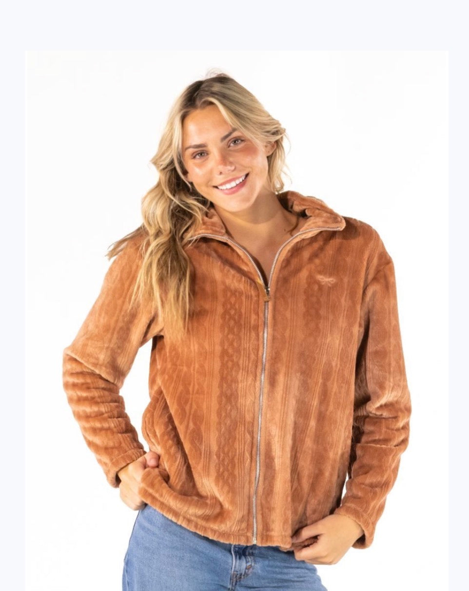 Mocha Zip Front Jacket