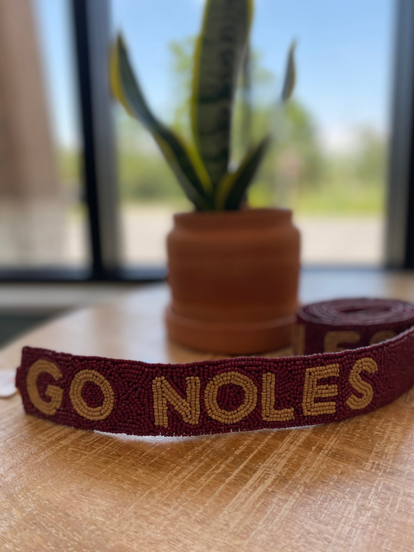 Burgundy Go Noles Strap