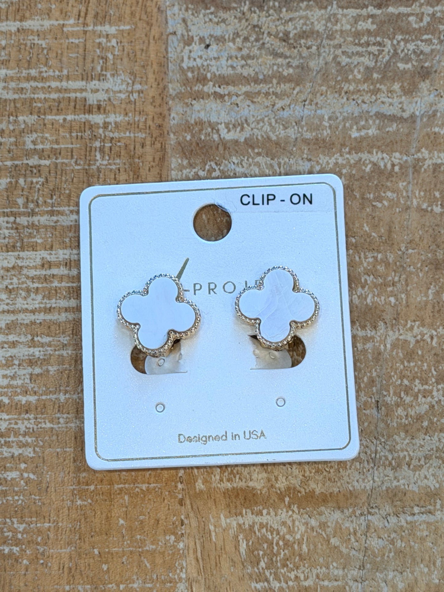 Clover Clip On Earrings