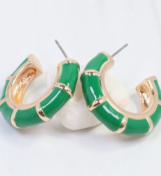 Green Bamboo Earrings