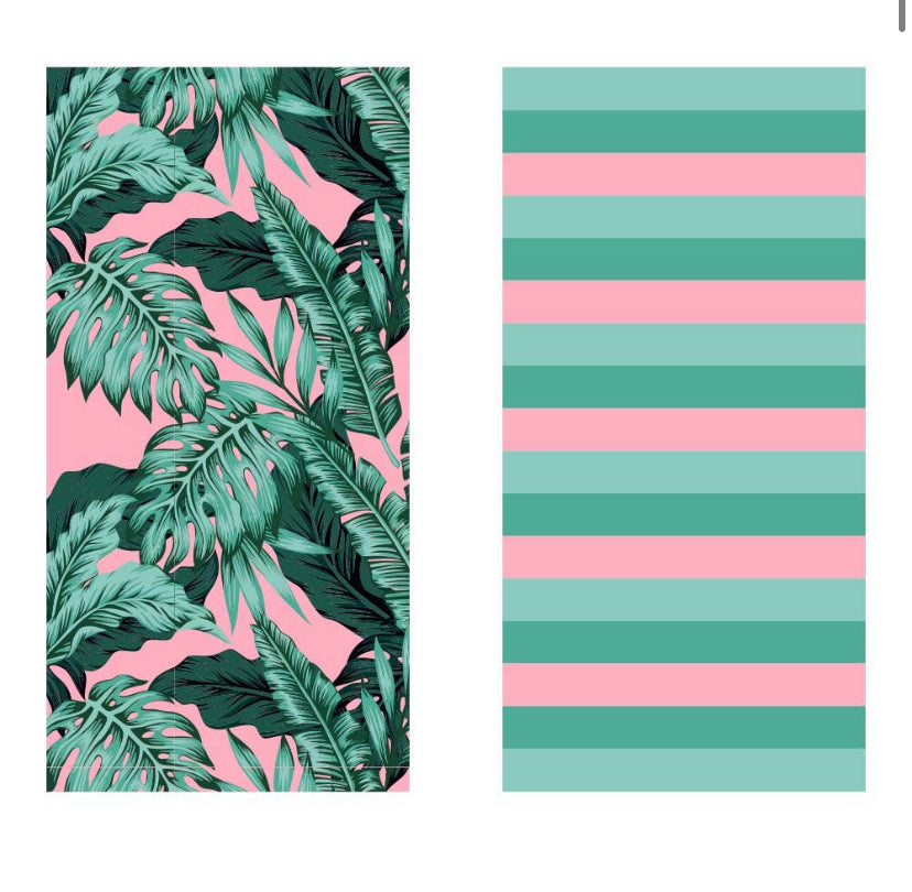 Tropical Leaves Quick Dry Beach Towel